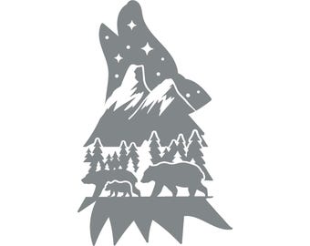 Wolf Tracks Decals Sticker – Hunting Theme – Multiple Colors & Sizes Vinyl
