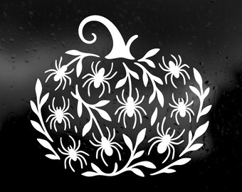 Die Cut Vinyl Decal - Spider Pumpkin