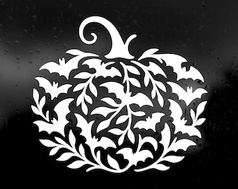 Die Cut Vinyl Decal - Batty Pumpkin