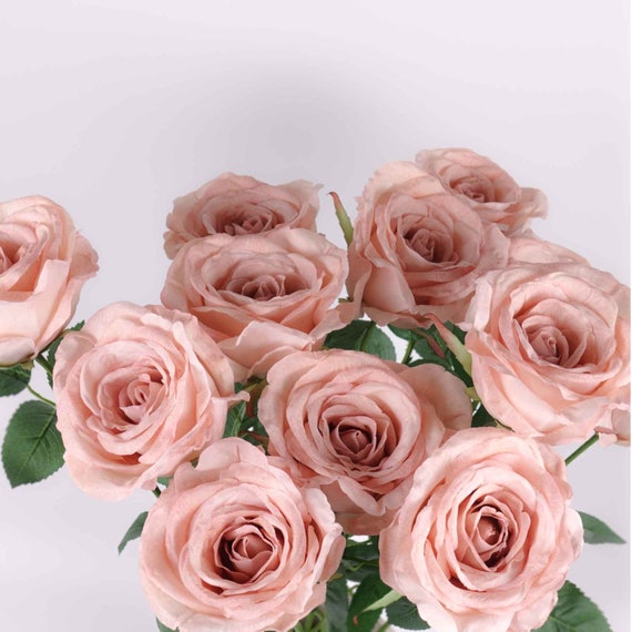 2 Heads Crimped Roses Real Touch Faux Silk Crimped Roses Artificial Roses Flowers Fake Silk Roses Home Decor Centerpiece Wedding Bouquets