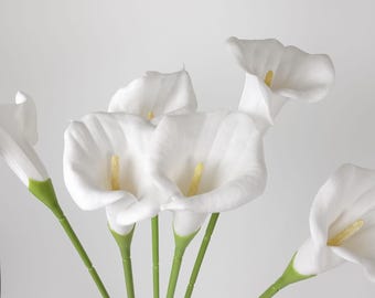 Real-touch Calla Lily Single Stem 70cmH | Artificial Floral | White Calla Lily Flower | Home Party Decor DIY Flower Arranging