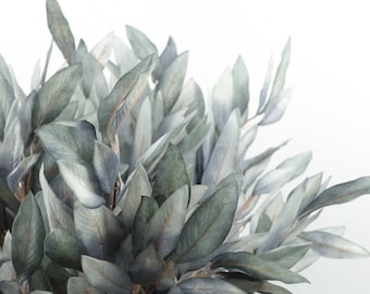 Feather Looking Leaf Bush in Grey Blue 70cmH Artificial Leaf Bush | Home Decor | Flower Display DIY Arranging |