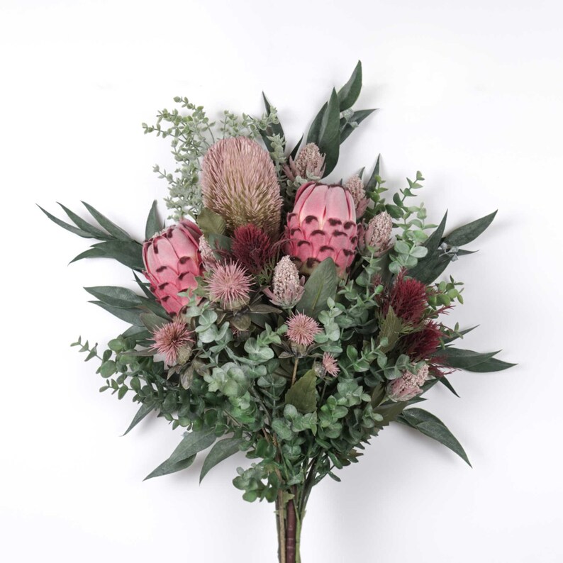 Native Protea Banksia Bouquet 70cmH x 40cmW Hand-tied Native Flower Bouquet Australian Native Artificial Flowers Home Decor image 2