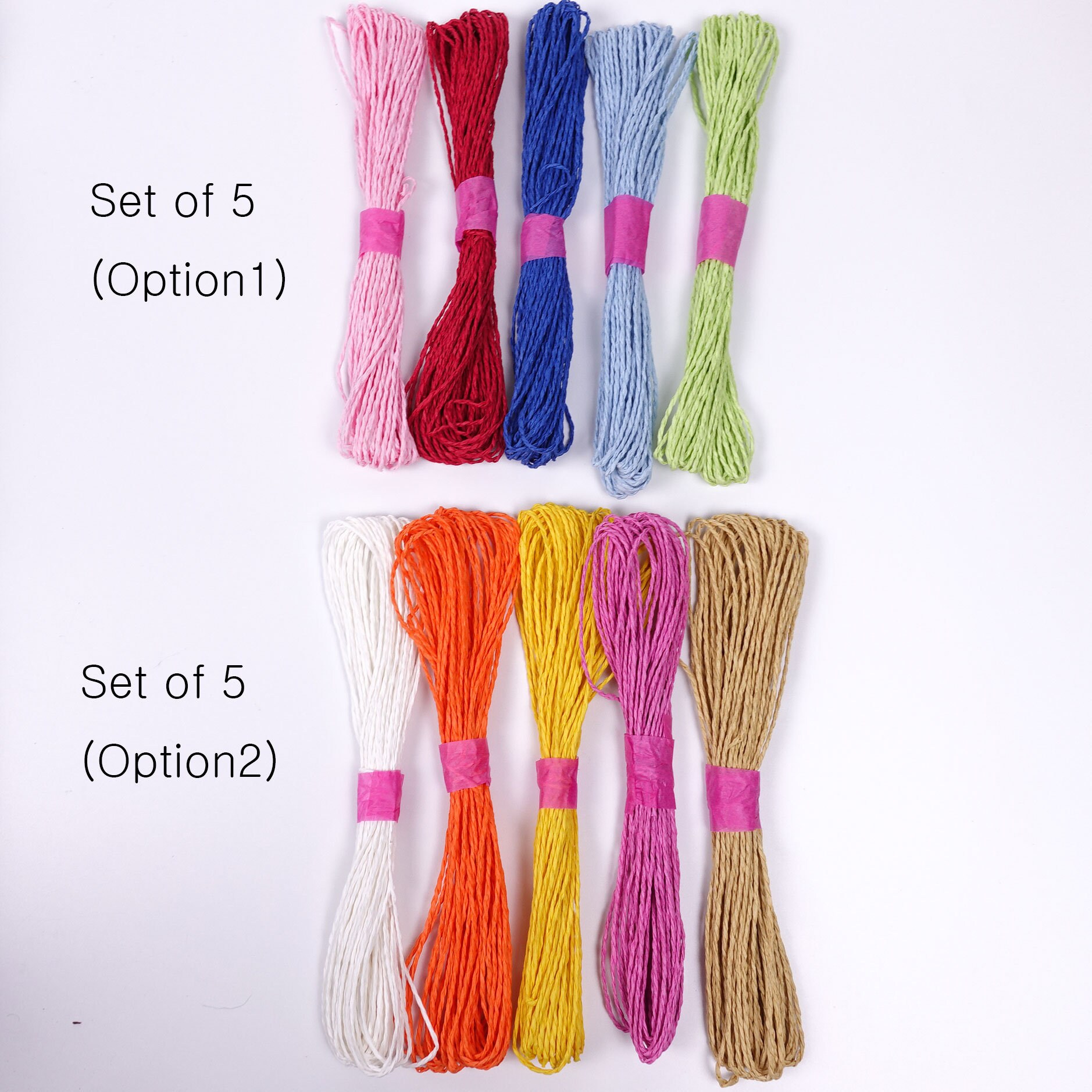 Set of 5 Raffia Paper String 15mx5 Raffia Cord Twine Rope Etsy