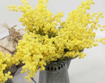 5 Stems Wattle Bouquet 42cmH | Australian Native Artificial Flowers | Home Party Decor | DIY Flower Arranging