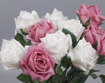 Real Touch Small Rose Stem 46cmH | Artificial Faux Flowers | Rose Stem | Single Rose Flower