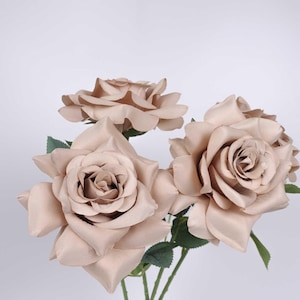 Single Rose Stem in Coffee 50cmH | Artificial Faux Rose Flowers | Rose Stem | Single Rose Flower