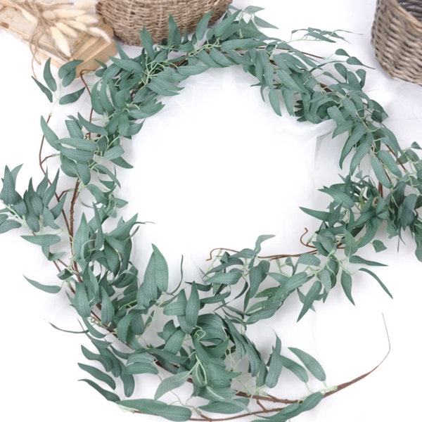 170cmH Eucalyptus Garland | Artificial Greenery Hanging Garland | Ruscus Leaf Garland | Wall Decoration | Home Party Wedding Decoration