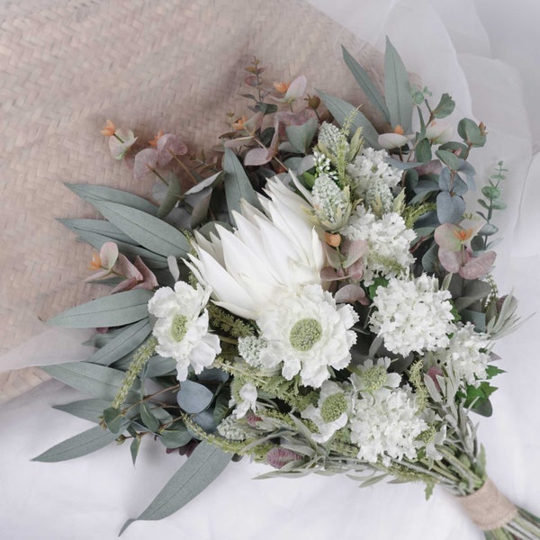 Native King Protea Bouquet 70cmH x 50cmW | Hand-tied Native Flower Bouquet | Australian Native | Artificial Flowers | Home Decor