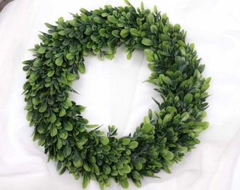 Boxwood Wreath 38cmD | Artificial Greenery Wreath | Home Garden Front Door Decoration | Wedding Event