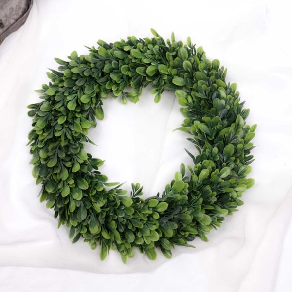 Boxwood Wreath 38cmD | Artificial Greenery Wreath | Home Garden Front Door Decoration | Wedding Event