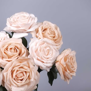 Real Touch Big Head Garden Rose Stem (Type 4) 37cmH | Artificial Faux Flowers | Rose Stem | Single Rose Flower