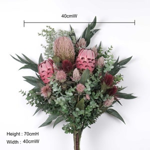 Native Protea Banksia Bouquet 70cmH x 40cmW Hand-tied Native Flower Bouquet Australian Native Artificial Flowers Home Decor image 5