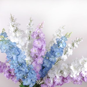 Delphinium Flower Long Stem 108cmH | Delphinium Flower | Artificial Stock Flower | White Stock Delphinium | Faux Delphinium