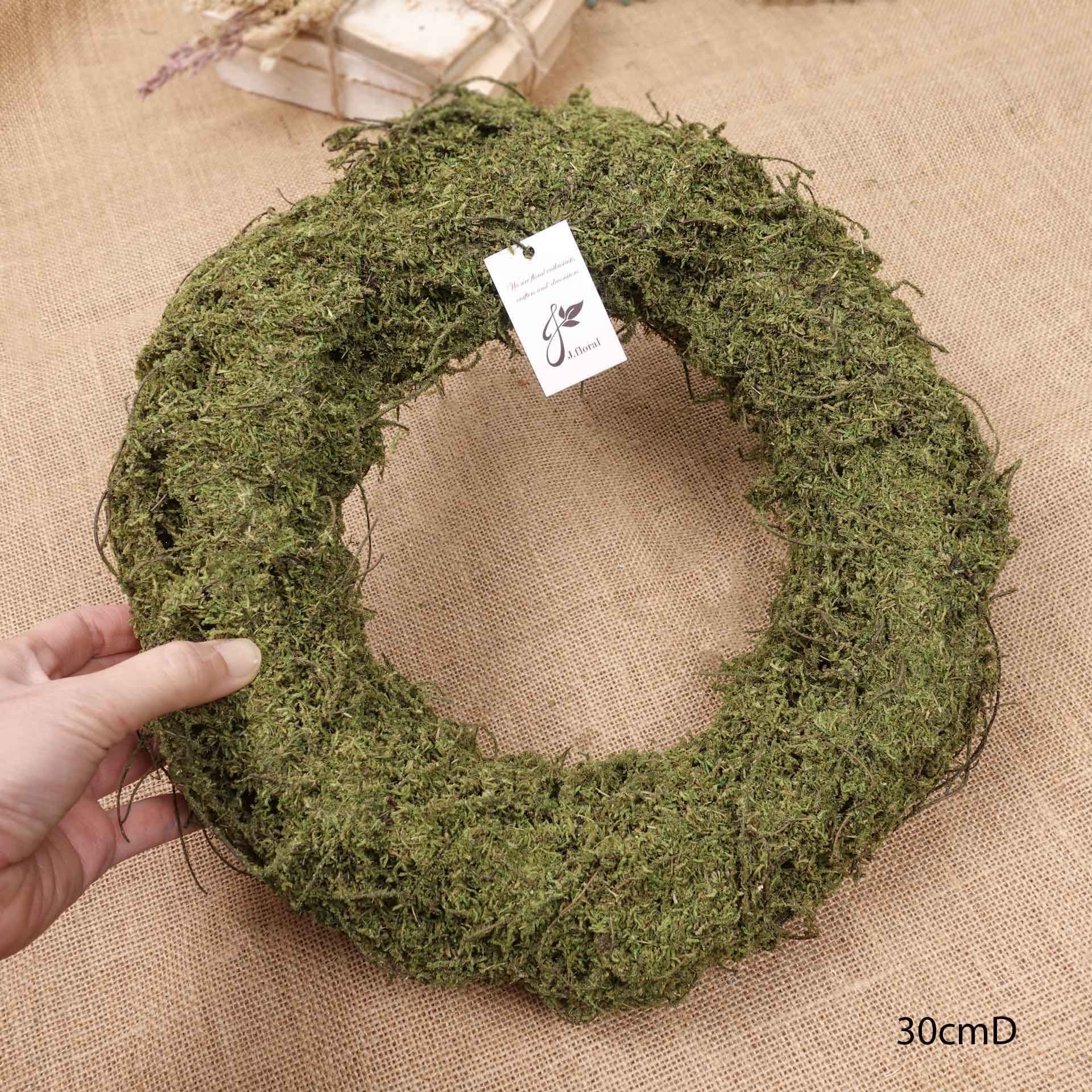 Natural Dried Green Moss Wreath 25cmd 30cmd Natural Wreath Etsy Australia