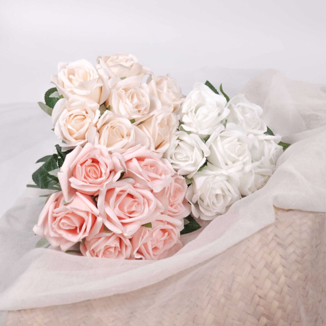 7 Heads Realtouch Rose Bouquet 30cmh Flower Arranging Decor Etsy