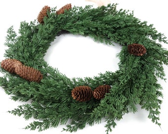 Pinecone Wreath 50cmD | Artificial Christmas Wreath | X-mas Wreath | Home Garden Front Door Decoration | Wedding Event