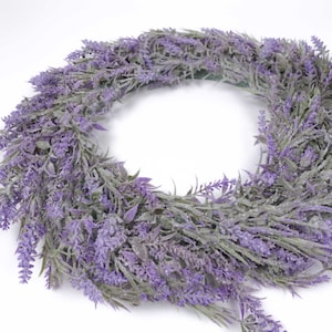 Lavender Wreath 40cmD | Artificial Flower Wreath | Home Garden Front Door Decoration | Wedding Event
