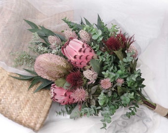 Native Protea Banksia Bouquet 70cmH x 40cmW | Hand-tied Native Flower Bouquet | Australian Native | Artificial Flowers | Home Decor