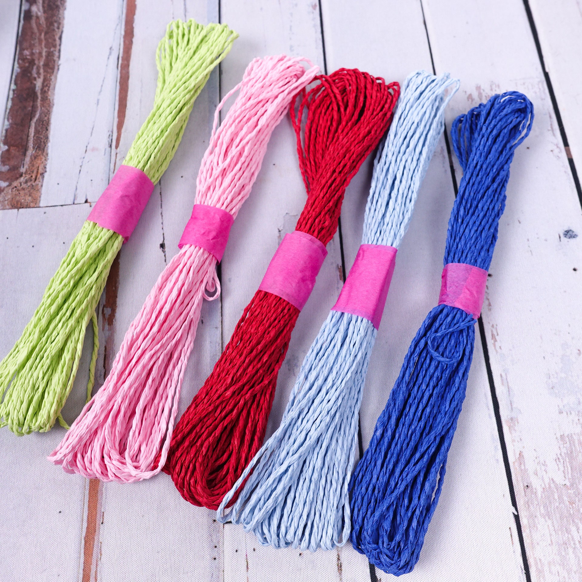 Set of 5 Raffia Paper String 15mx5 Raffia Cord Twine Rope Etsy