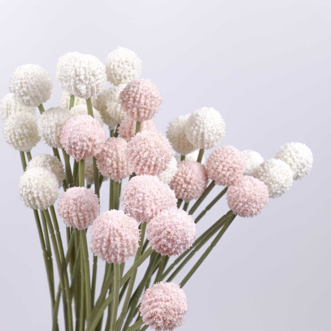 7 Heads Billy Button Spray 62cmh Artificial Billy Button Etsy Australia