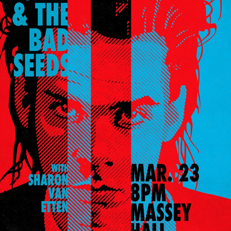 Nick Cave & The Bad Seeds Retro-Stil Konzert Poster Kunstdruck | Etsy