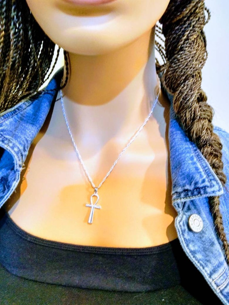 Necklace for Girlfriend Egyptian Ankh Cross Pendant Necklace Egypt silver Nefertiti Pendant silver Necklace