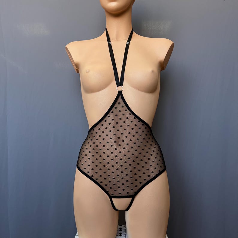 Erotic open lingerie Sexy see through bodysuit Cupless bra Crotchless panties TOUCH Open crotch lingerie, Sheer mesh plus size lingerie set