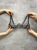Shelf bra with support Transparent embroidered lace lingerie - Roxy | Custom bras