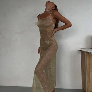 Long Maxi Sheer nightgown See through night dress Transparent negligee - LURE Long | Handmade lingerie dress by  your custom size Mature