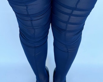 Sheer Thigh High Stockings Women Mesh Socks Open Toe Full Foot Options