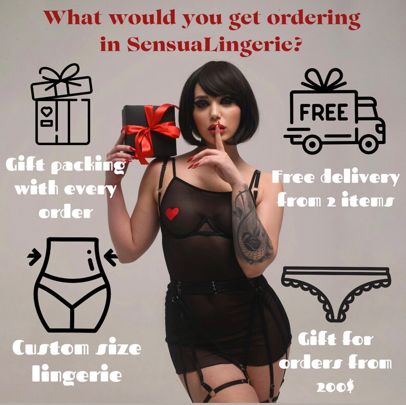 Black Lingerie Sets Classy LURE See Through Night Gown Sheer - Etsy Sweden