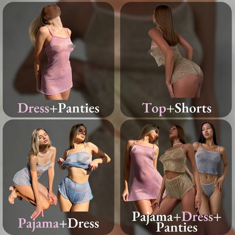 a group of women in lingerie outfits posing for the camera
