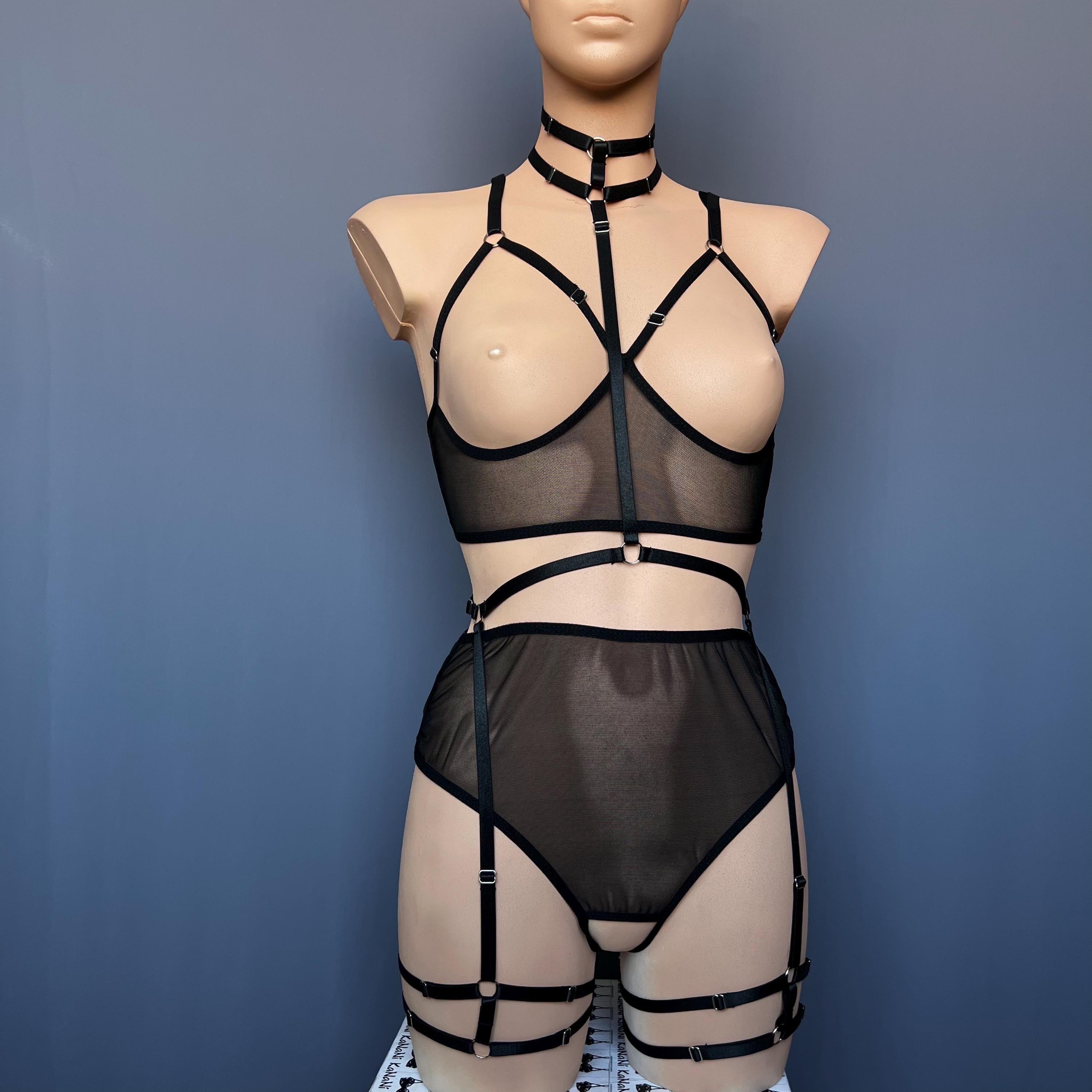 Crotchless Lingerie Open Crotch Panties, Cupless bra lingerie, Crotchless Panties ,Erotic transparent mesh lingerie Open nipple bra See thru
