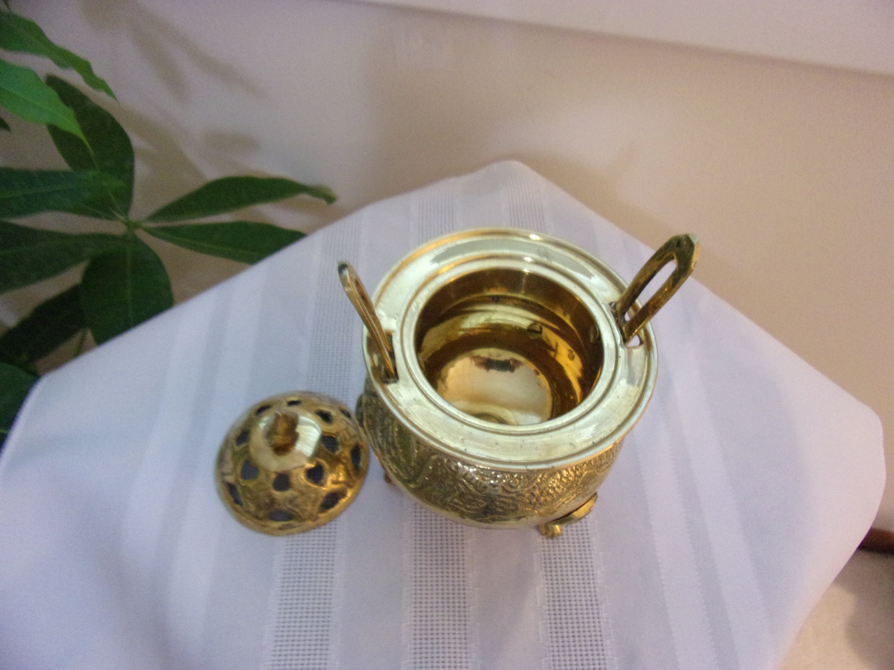 Vintage Ornate Brass Incense Burner Made in India Etsy