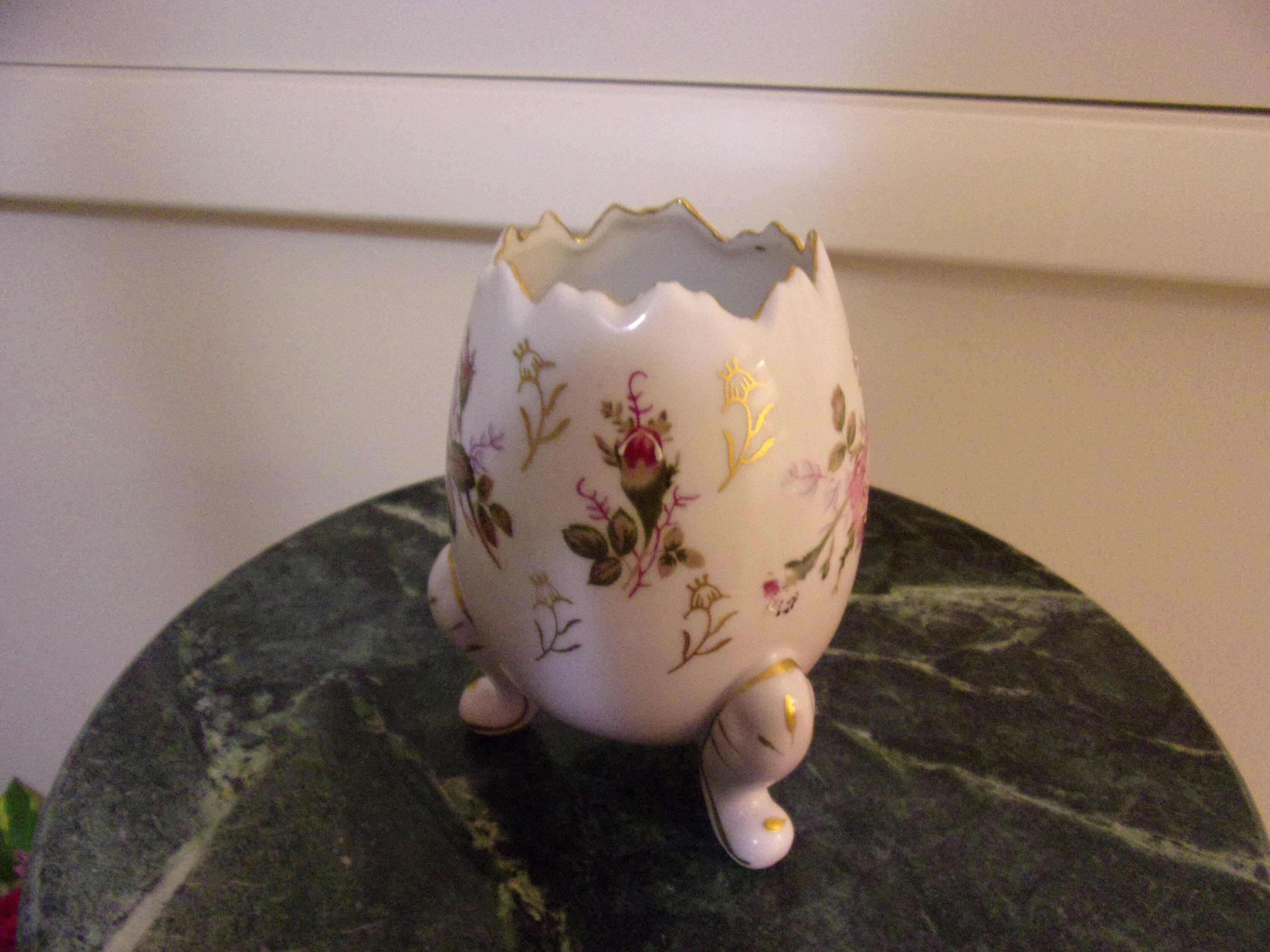 Unique Vintage Ceramic Floral Egg Vase Etsy