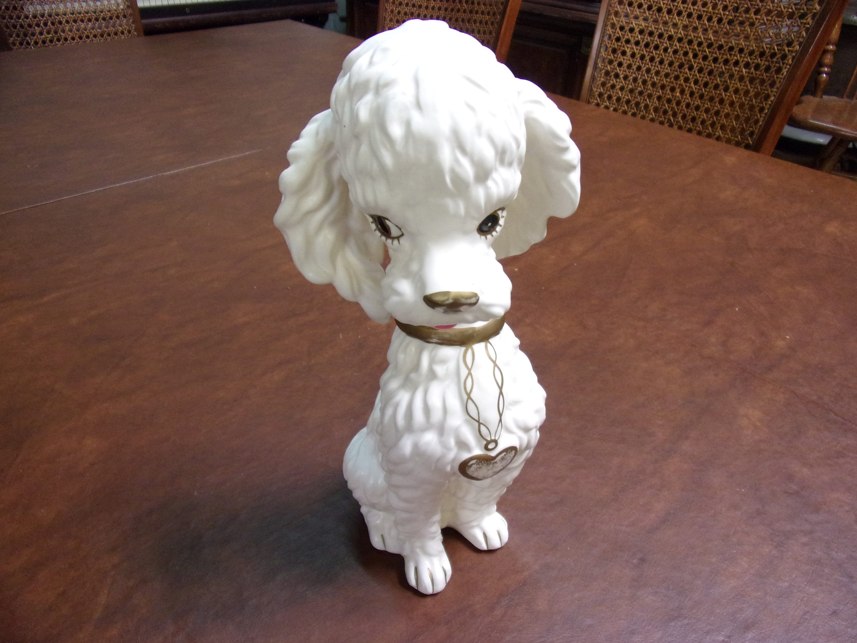 Vintage Ceramic Poodle Large Figurine Collectible Made In Etsy