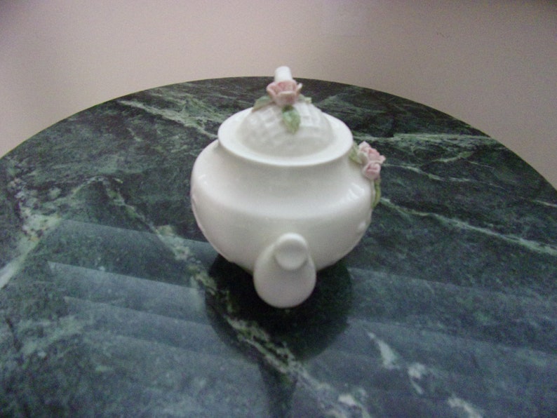 Unique Porcelain Miniature Teapot With Floral Design