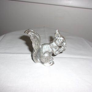 Vintage Handcrafted Heavy Metal Squirrel Figurine Made In Italy