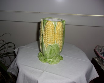 Vintage Handcrafted Ceramic Corn On The Cob Vase