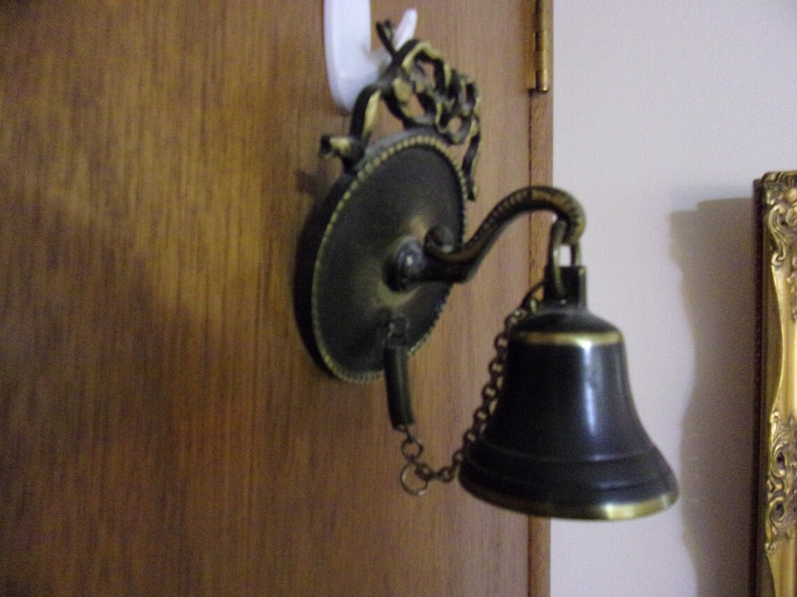 Unique Vintage Brass Hanging Door Bell Etsy
