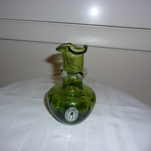 Vintage Green Art Glass Vase