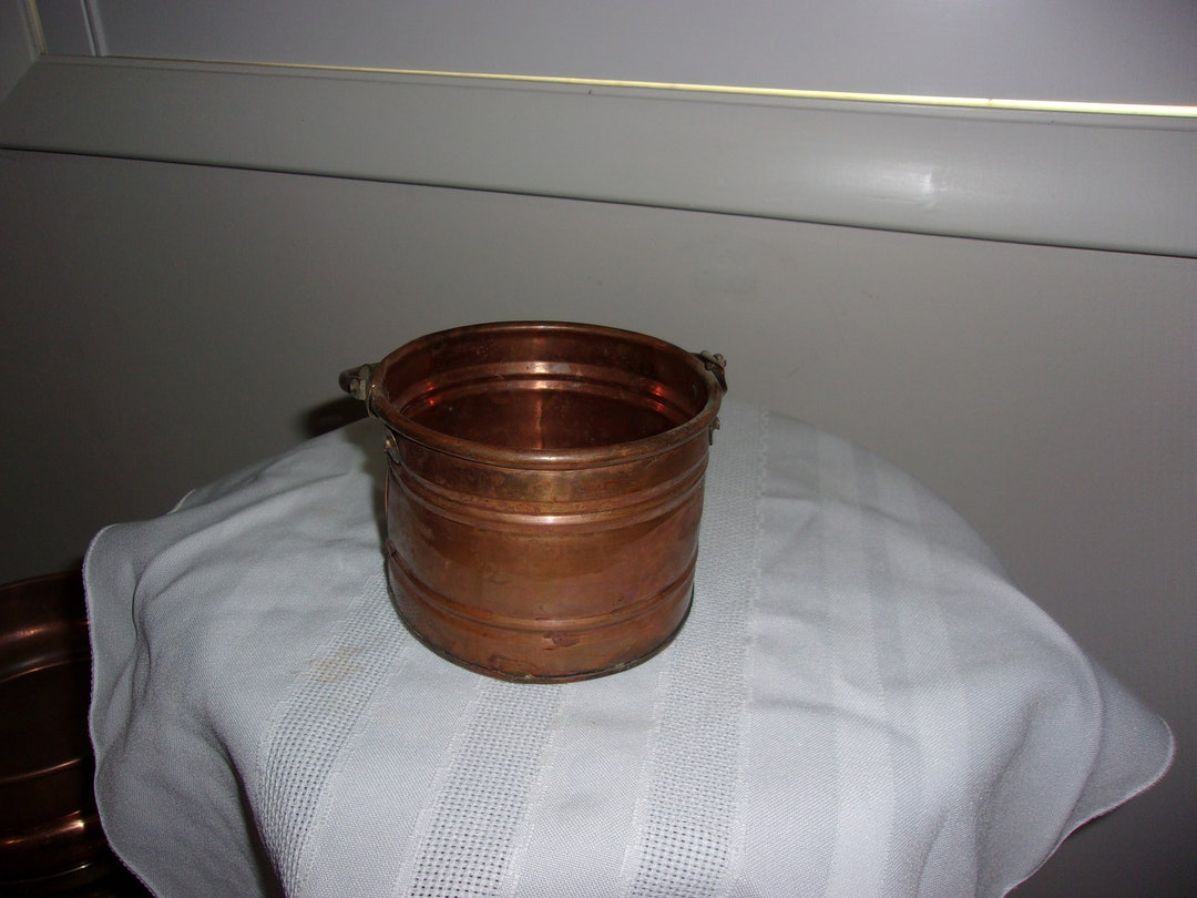 Vintage Small Solid Copper Bucket With Handle Made in India Etsy