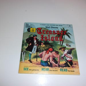 Vintage Walt Disney Treasure Island Book With Record