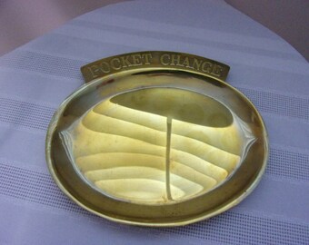 Vintage Brass Pocket Change Tray