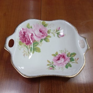 Vintage Royal Albert American Beauty Bone China Floral Dish Made In England