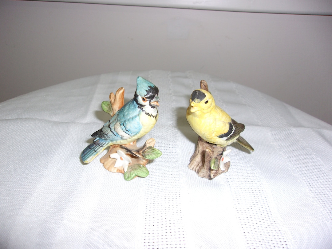 Vintage Pair of Small Ceramic Bird Figurines Etsy