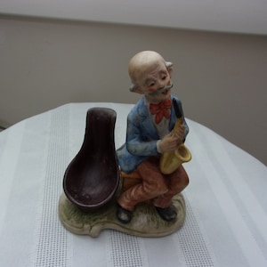 Vintage Ceramic Pipe Rest Pipe Holder Man Figurine