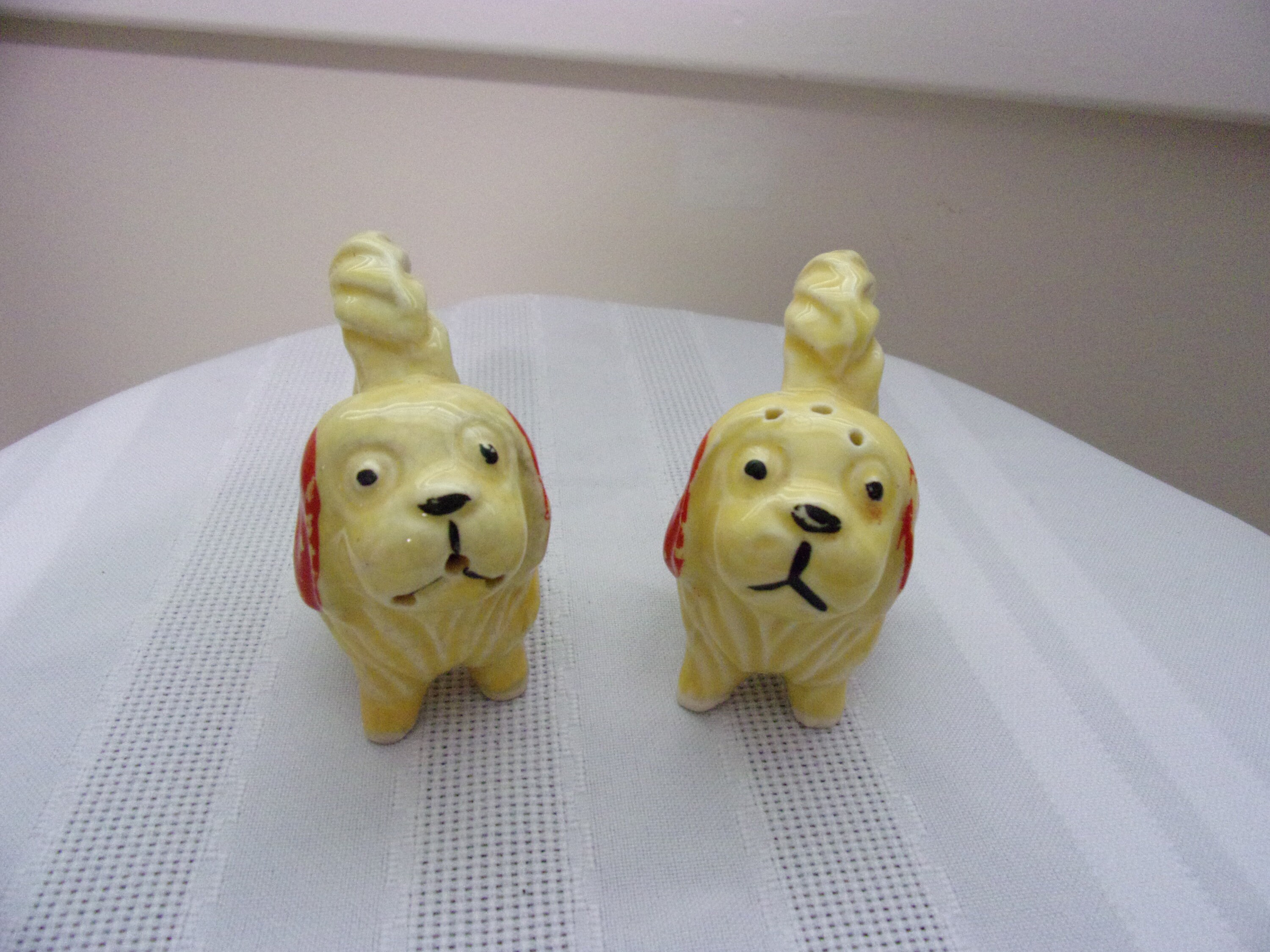 Unique Vintage Ceramic Dog Salt & Pepper Shakers Made In Japan Etsy