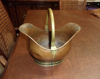 Vintage Copper And Brass Coal Scuttle